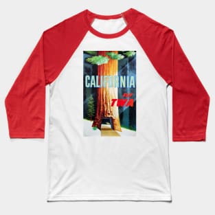 Vintage Restored Fly TWA Poster Print: Destination California Baseball T-Shirt